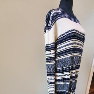 Tory Burch Blue and White Sweater Dress
